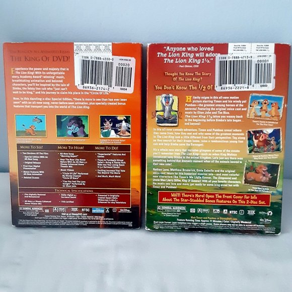 Walt Disney DVD Lot; The Lion King Platinum Edition & The Lion King 1 1/2 - Picture 5 of 7